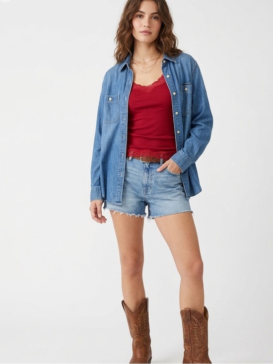 Sonoma Tops - Sonoma Unisex Chambray Denim Button Down Shirt Size Small Layering Western